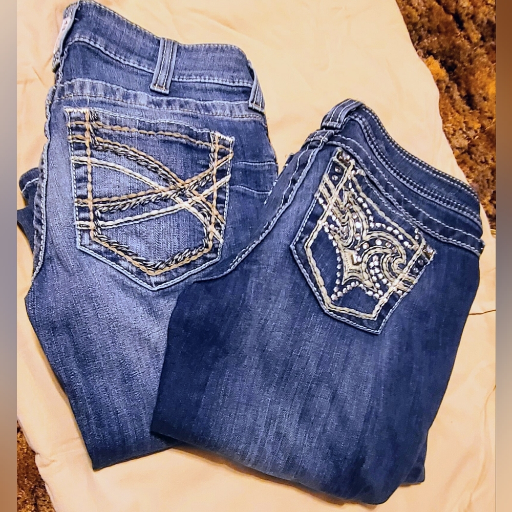 Two pair Ariat Jeans RUBY & REAL Boot Cut Mid Rise Size 3/4